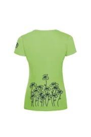 Women's climbing t-shirt - lime green cotton - "Trifoglini" clovers SHARON MONVIC