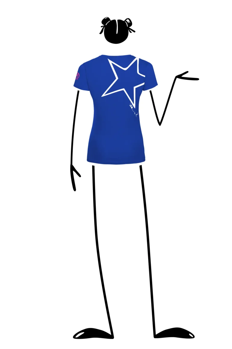 T-shirt arrampicata donna - cotone blu royal - grafica "Superstar" -SHARON by MONVIC