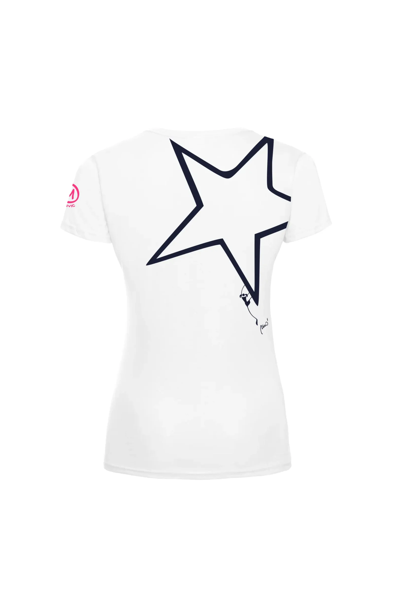 Women's climbing t-shirt - white cotton - "Superstar" graphics - SHARON MONVIC