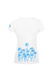 T-shirt escalade femme - coton blanc - graphisme trèfles "Trifoglini" SHARON MONVIC