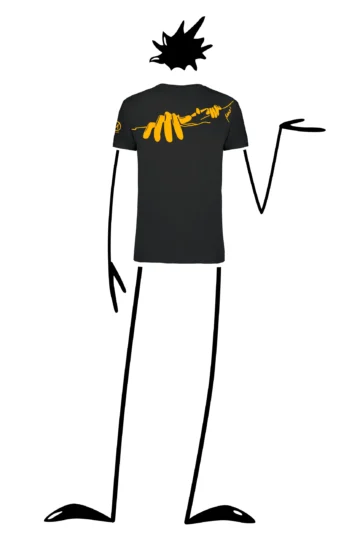 T-shirt arrampicata uomo cotone nero HASH MONVIC "Manone"