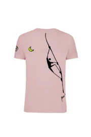 Pink men's t-shirt with "Teba" climbing graphics - Monvic HASH