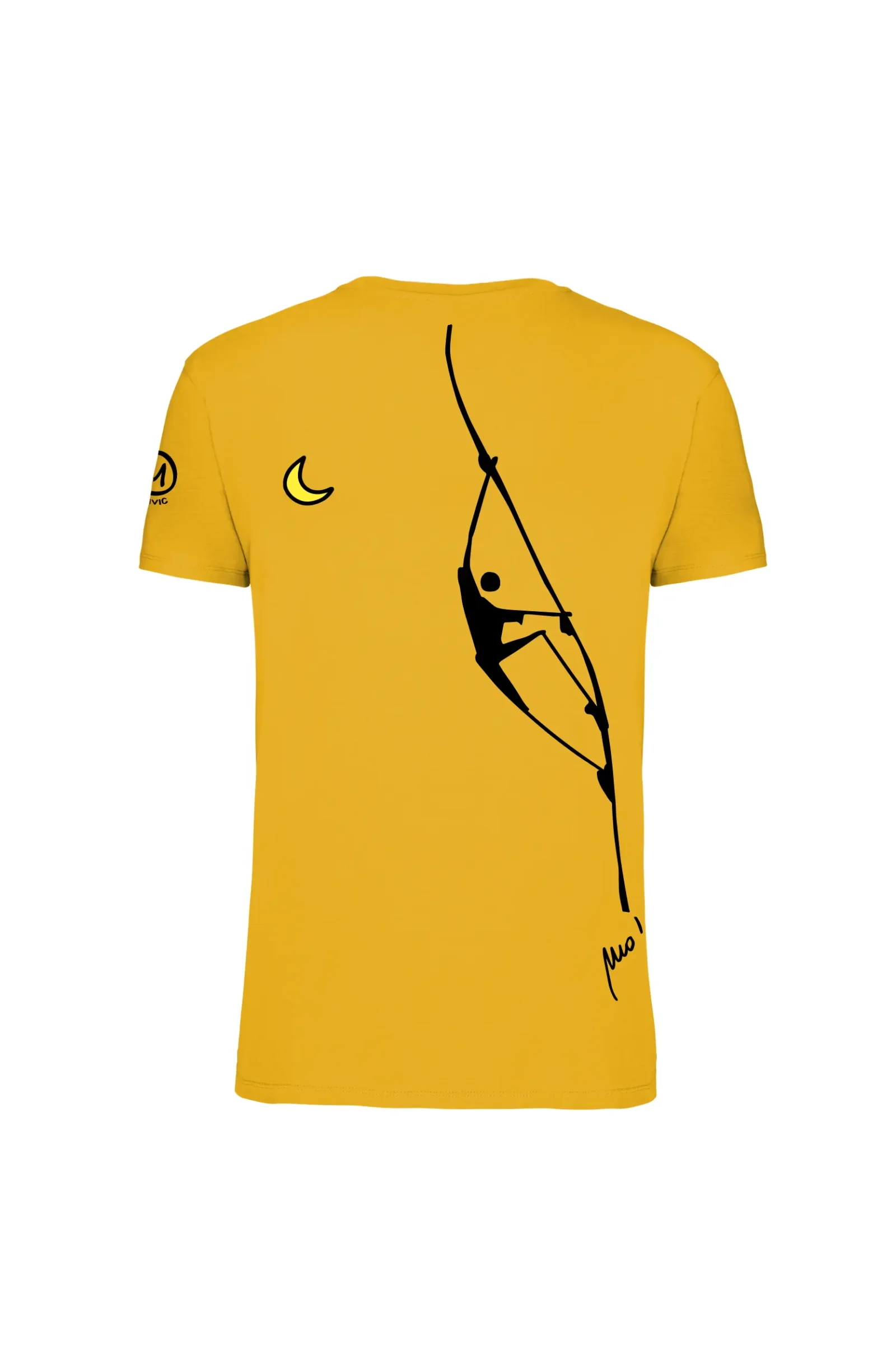 Men's t-shirt - yellow - "Teba" climbing graphics - Monvic HASH