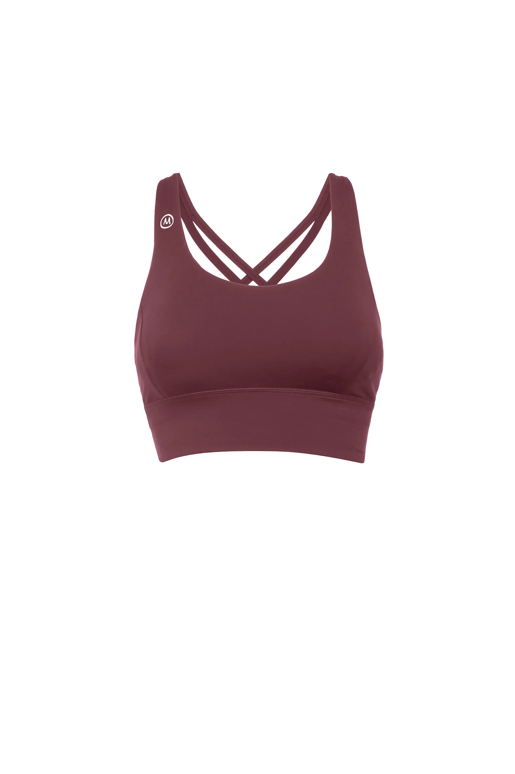Crop top sportivo bordeaux con spalline intrecciate donna JILL PRO Monvic