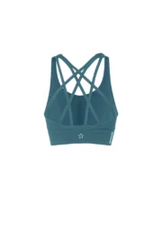 Women's petrol green sports top with braided straps JILL PRO Monvic