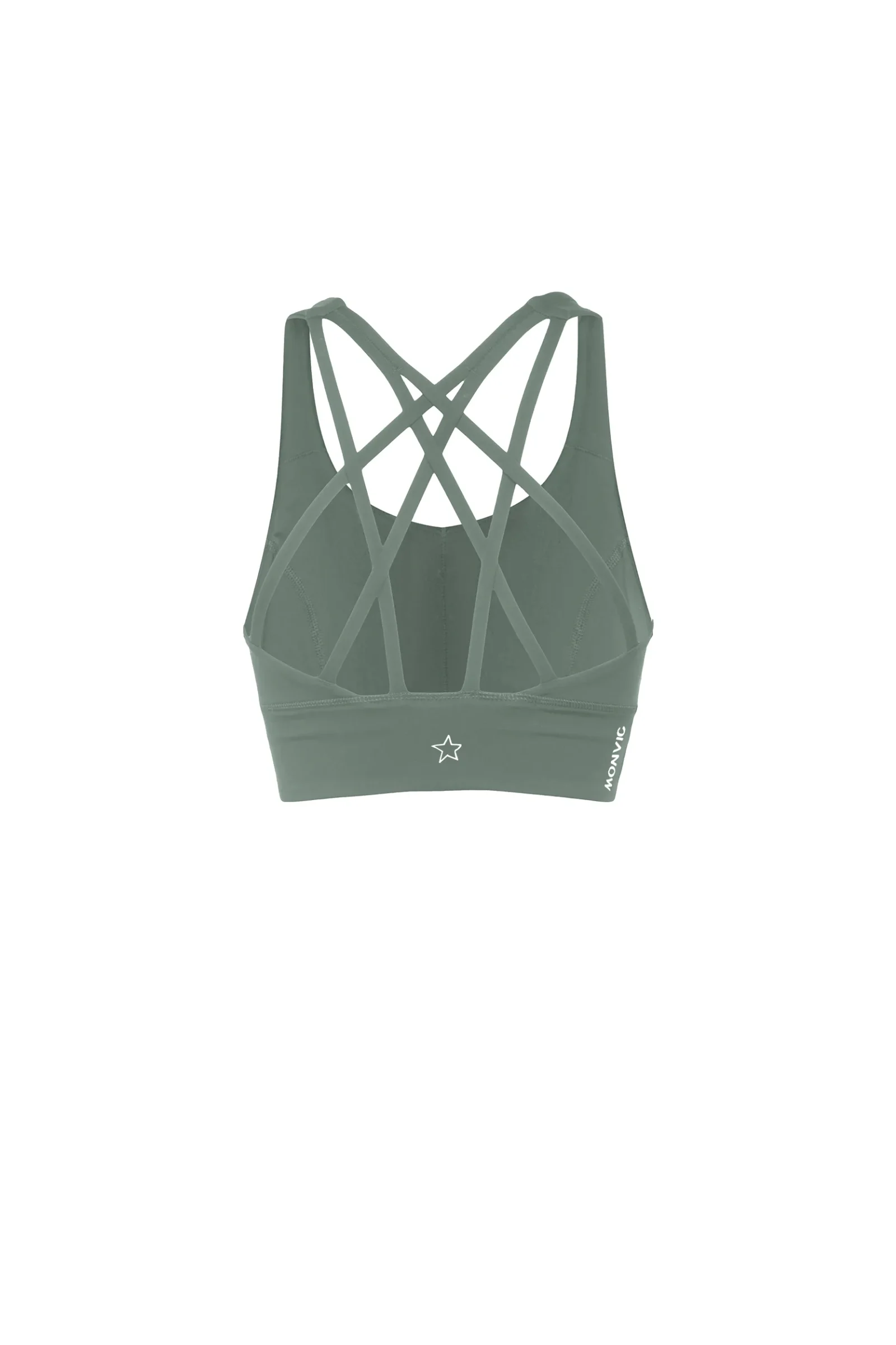 Women's sage green sports top with braided straps JILL PRO Monvic