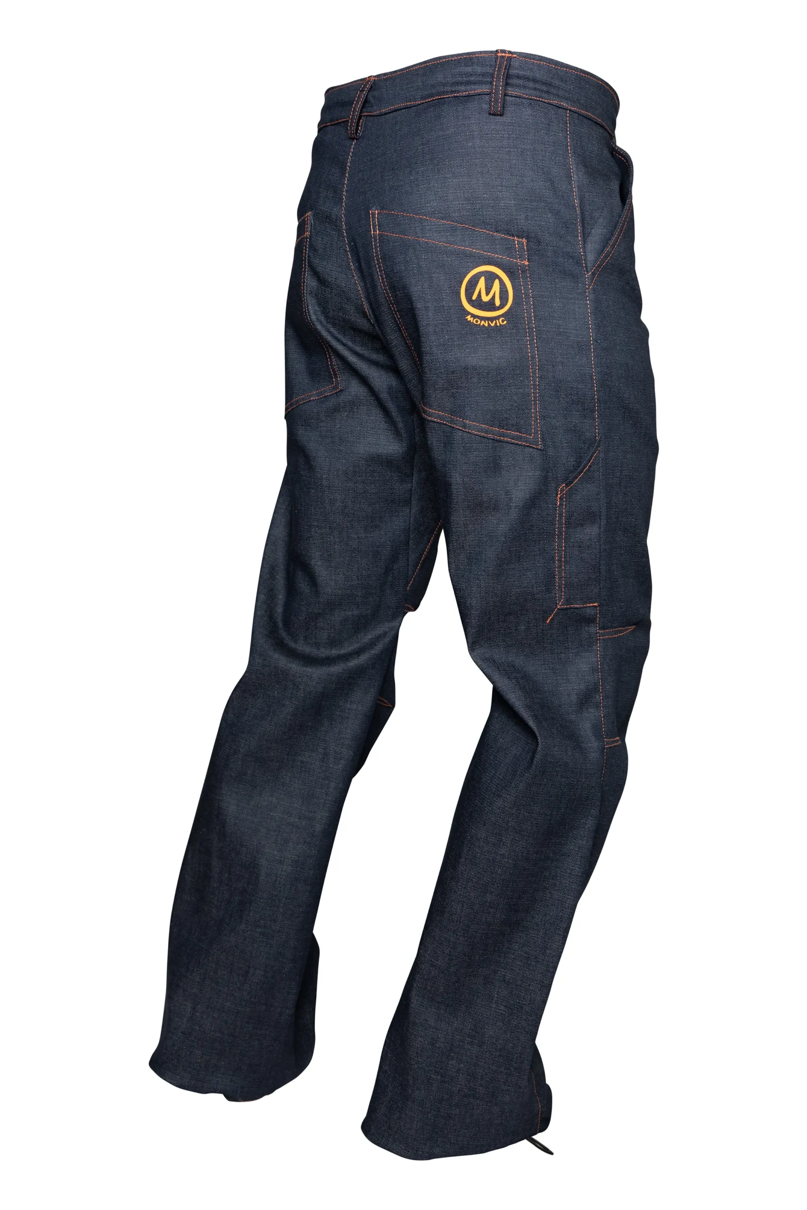 Climbing jeans uomo - pantaloni in denim - cuciture arancioni - BILLY 2 Monvic