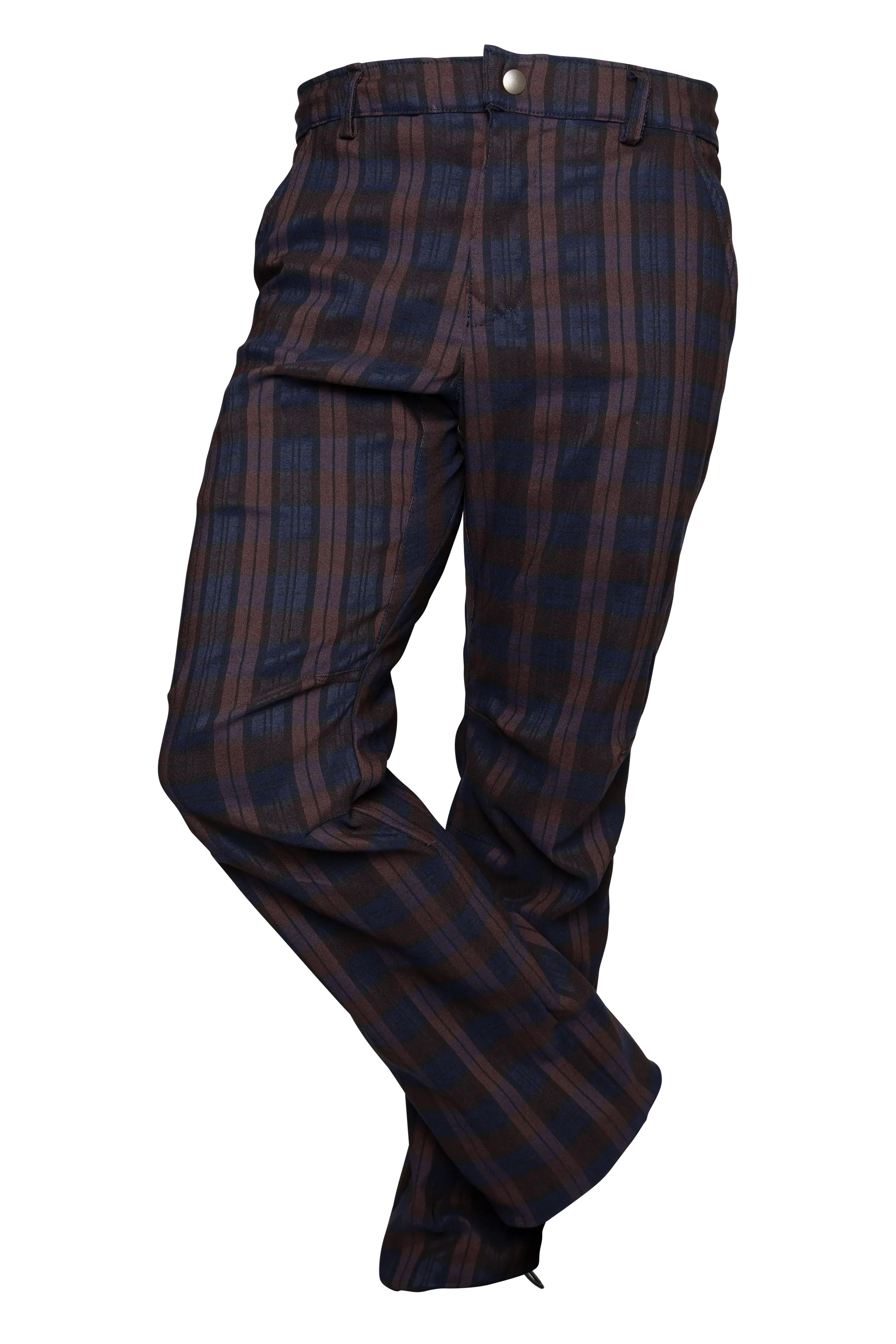 Ultra-elastic Prince of Wales trousers brown / blue / black - men - BILLY 2 Monvic