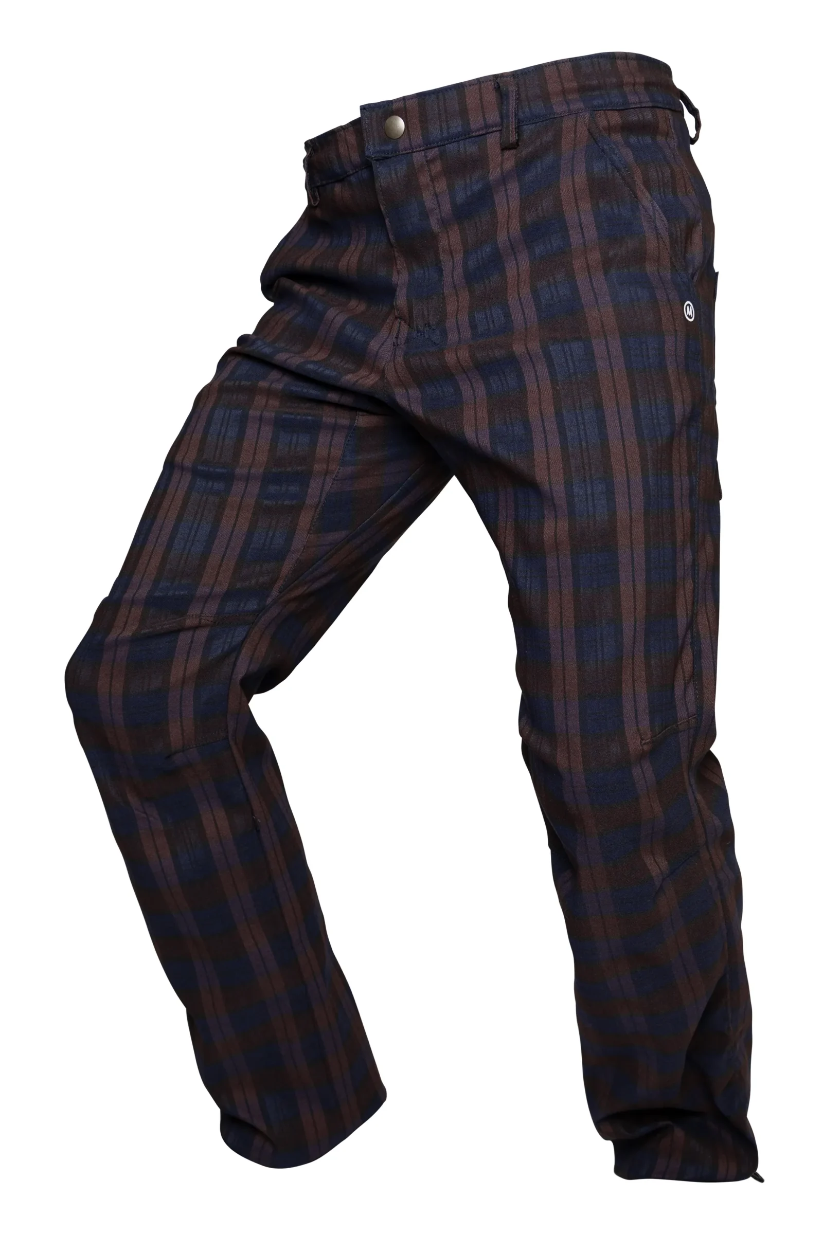 Pantalone ultra elastico a quadri marrone / blu / nero - uomo - BILLY 2 Monvic