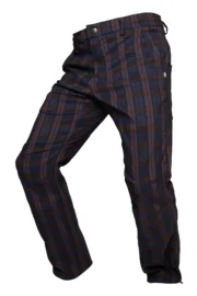 Ultra-elastic checked trousers brown / blue / black - men - BILLY 2 Monvic