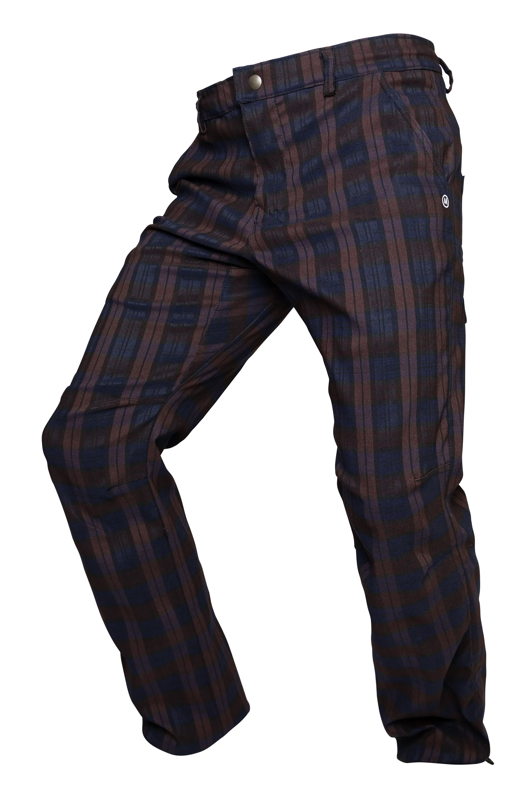 Ultra-elastic checked trousers brown / blue / black - men - BILLY 2 Monvic