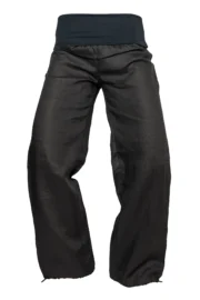 Pantalone in lino con fascia elastica in vita - donna - nero - BALZEN Monvic