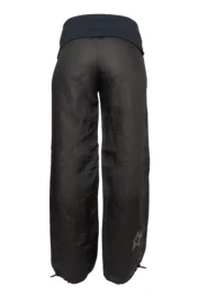 Pantalone in lino nero con fascia elastica in vita - donna - yoga - BALZEN Monvic