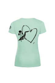 T-shirt escalade femme - coton bio vert aqua - "Out" SHARON ORGANIC by MONVIC