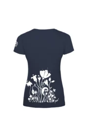 Women's climbing t-shirt - navy blue cotton - "Forest" graphics - SHARON by MONVIC