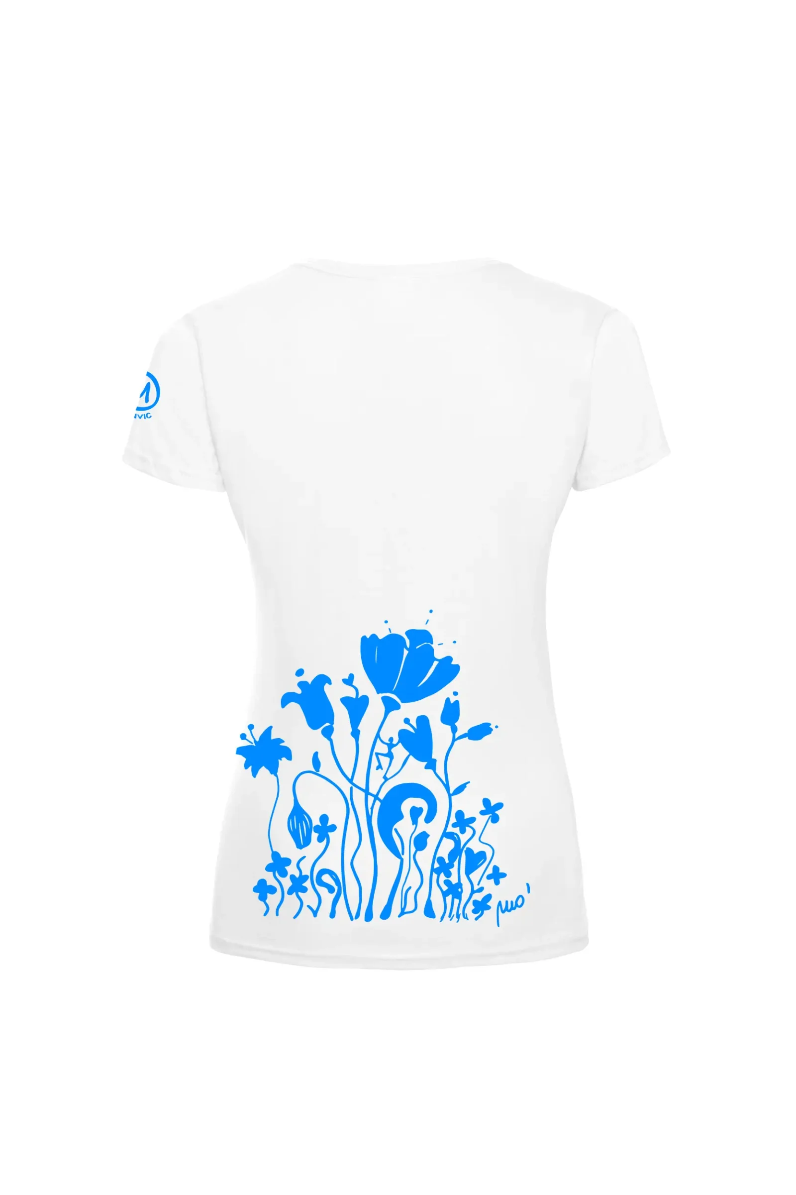 Women's climbing t-shirt - white cotton - "Forest" graphics - SHARON MONVIC