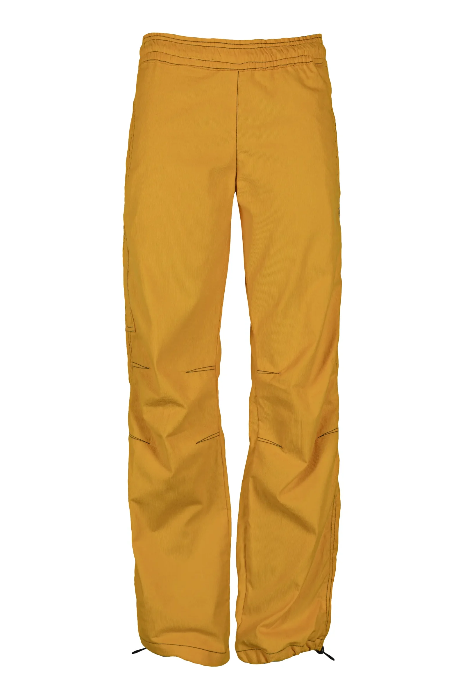 Women's climbing trousers in yellow fine ribbed velvet - VIOLET VELVET MONVIC
