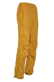 Women's climbing trousers in yellow fine ribbed velvet - VIOLET VELVET MONVIC