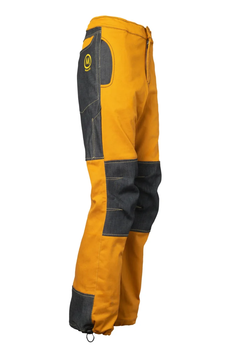 pantalone arrampicata uomo CLYDE PRO Monvic cotone elastico e jeans laterale