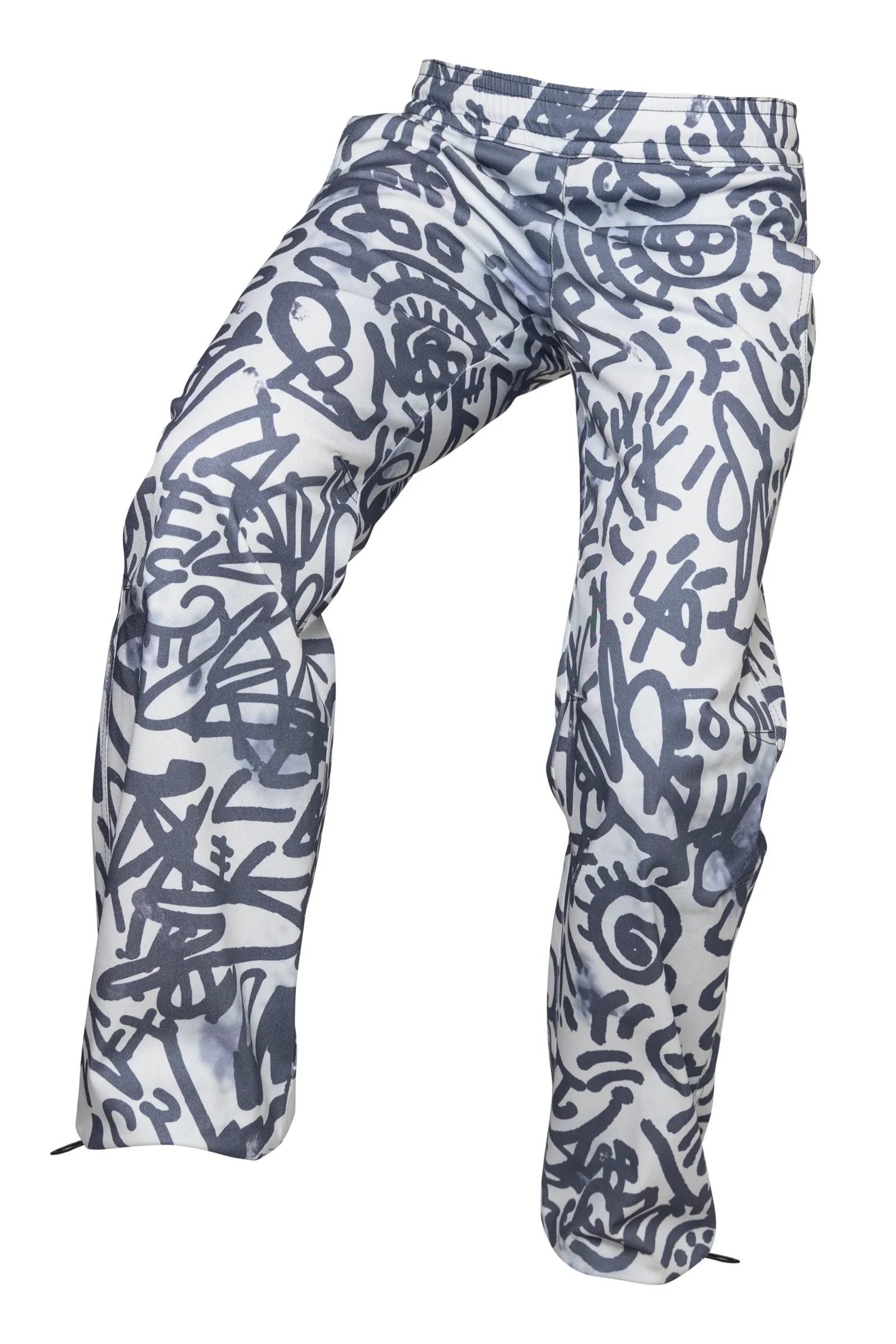 Pantalon de sport femme - tissu graffiti noir et blanc - VIOLET Monvic