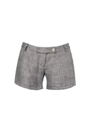 Pantaloncino donna in lino marrone STEFFY MONVIC