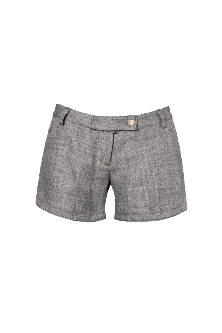 Short en lin marron femme STEFFY MONVIC