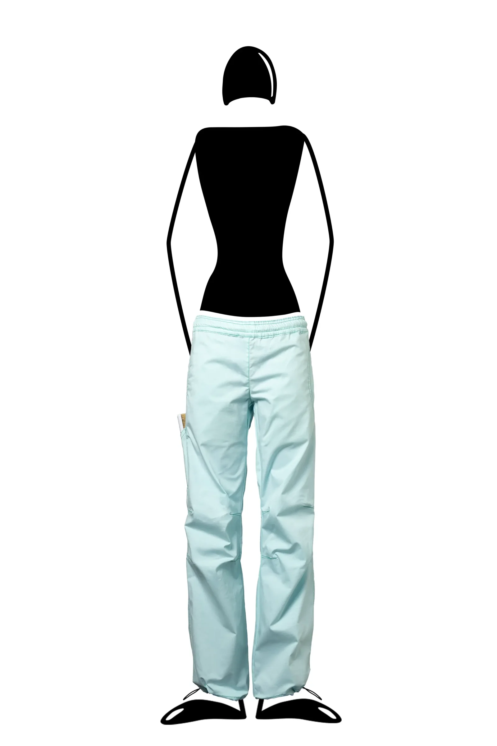 Pantalon femme - coton bleu aqua - Graphisme "Quadrifoglio" - VIOLET Monvic
