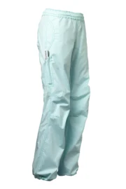 Pantalon femme - coton bleu aqua - Graphisme "Quadrifoglio" - VIOLET Monvic