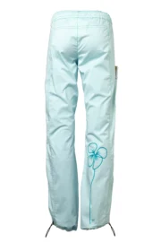 Pantalon femme - coton bleu aqua - Graphisme "Quadrifoglio" - VIOLET Monvic