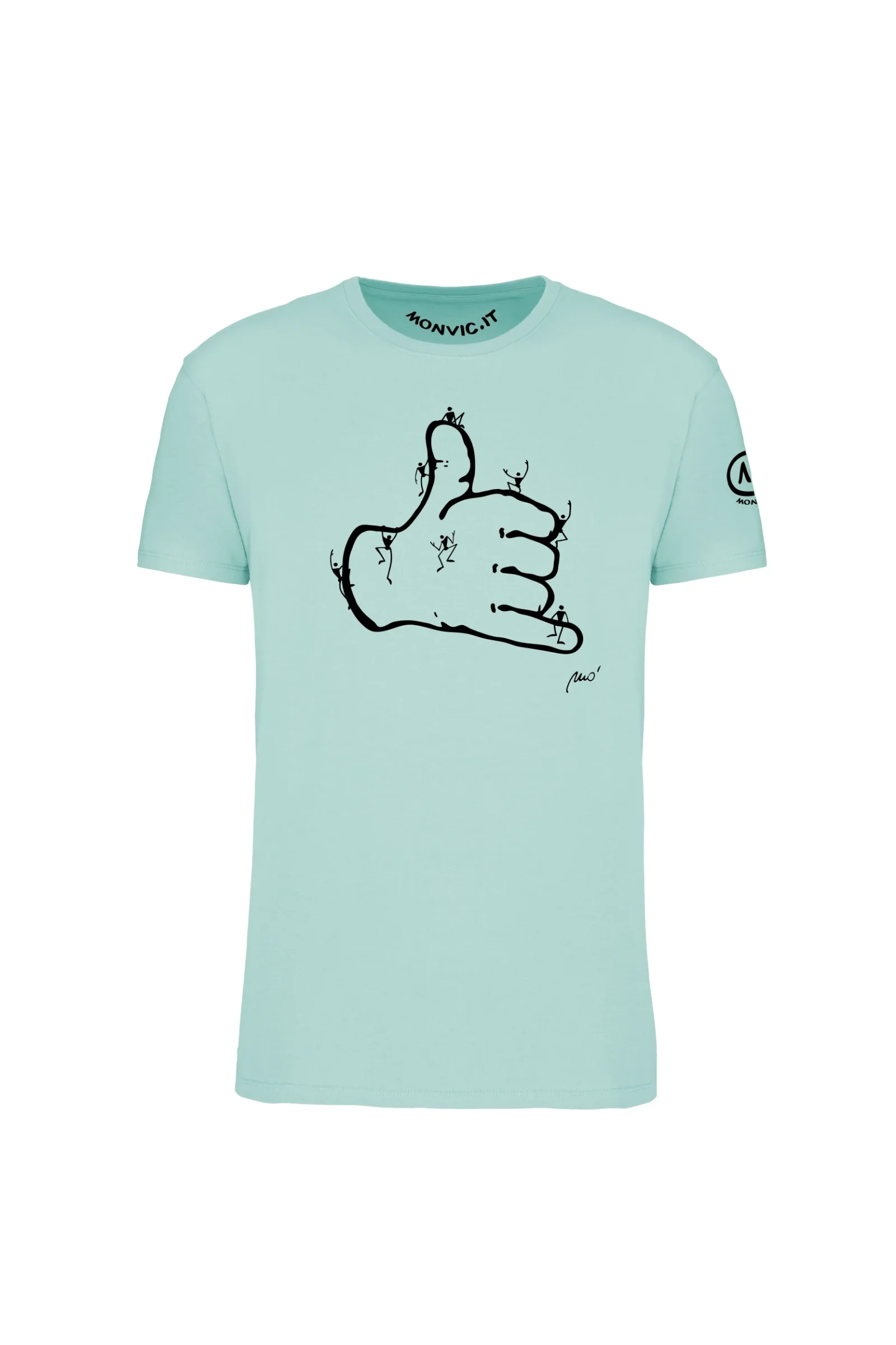 t-shirt arrampicata uomo - aqua BELLA HASH MONVIC fronte