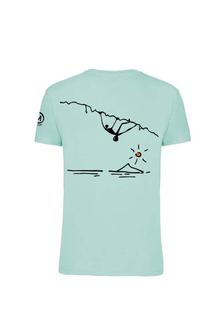 T-shirt d'escalade - Vert aqua - Monvic HASH ORGANIC