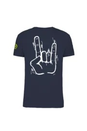 T-shirt arrampicata uomo - cotone blu navy - grafica "Tiè" - HASH MONVIC