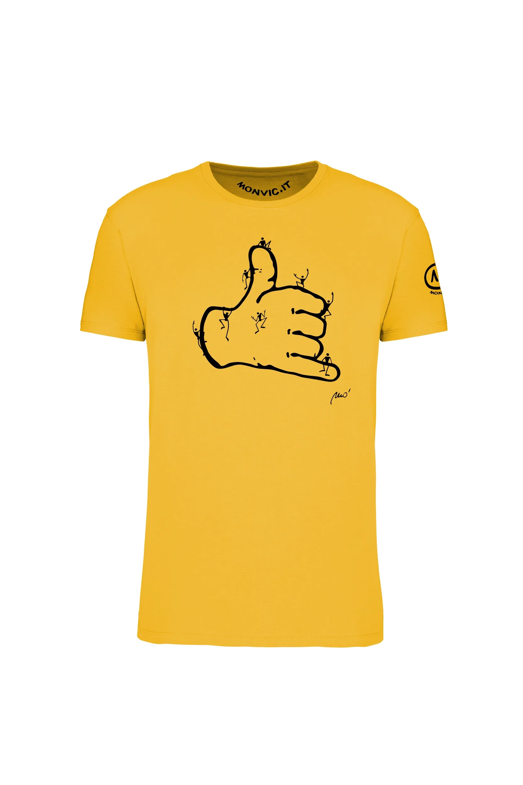 t-shirt arrampicata uomo - giallo BELLA HASH MONVIC fronte