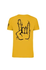 T-shirt d'escalade homme - coton jaune - graphisme "Tiè" - HASH MONVIC