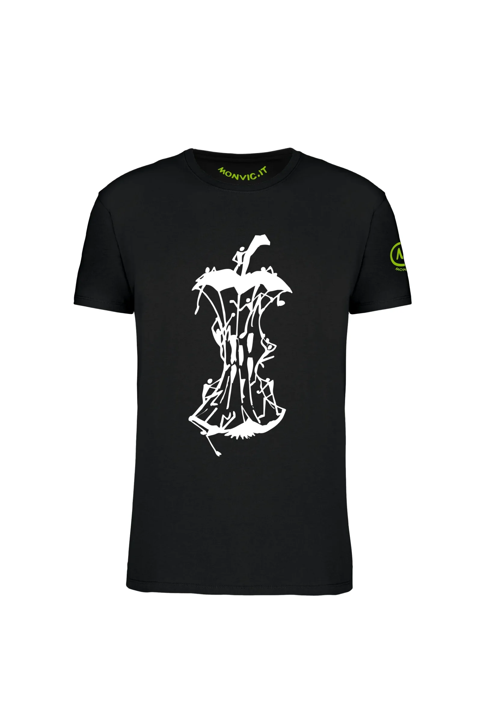 t-shirt arrampicata uomo - nero APPLE - HASH MONVIC f