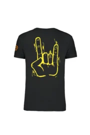 T-shirt arrampicata uomo - cotone nero - "Tiè" corna - HASH MONVIC