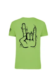 T-shirt d'escalade homme - coton vert anis - graphisme "Tiè" - HASH MONVIC