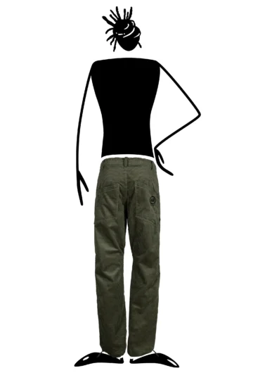 men's medium-rib velvet trousers - military worm - GRILLO Monvic