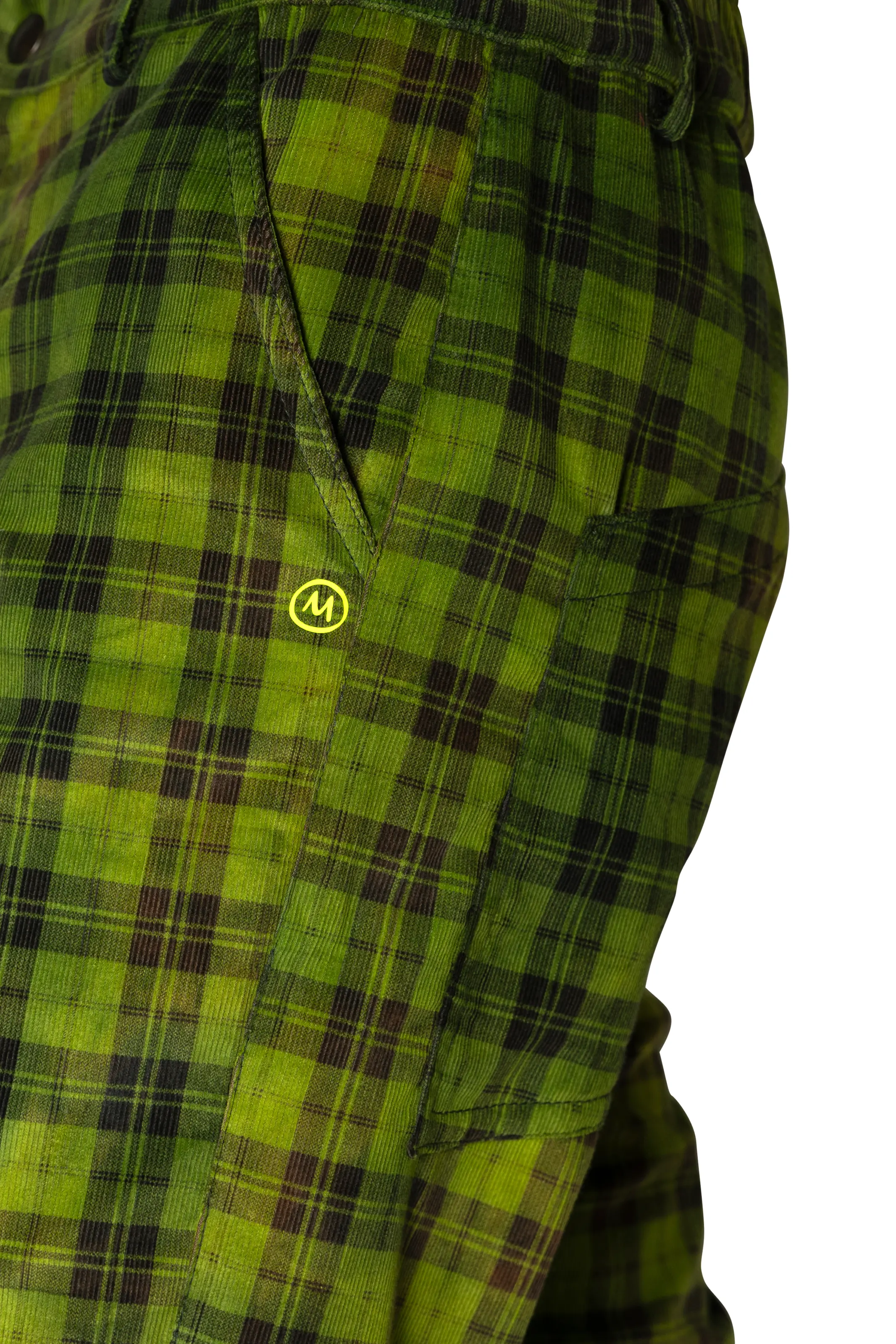 Men's mountain Prince of Wales corduroy trousers - green / black - GRILLO Monvic