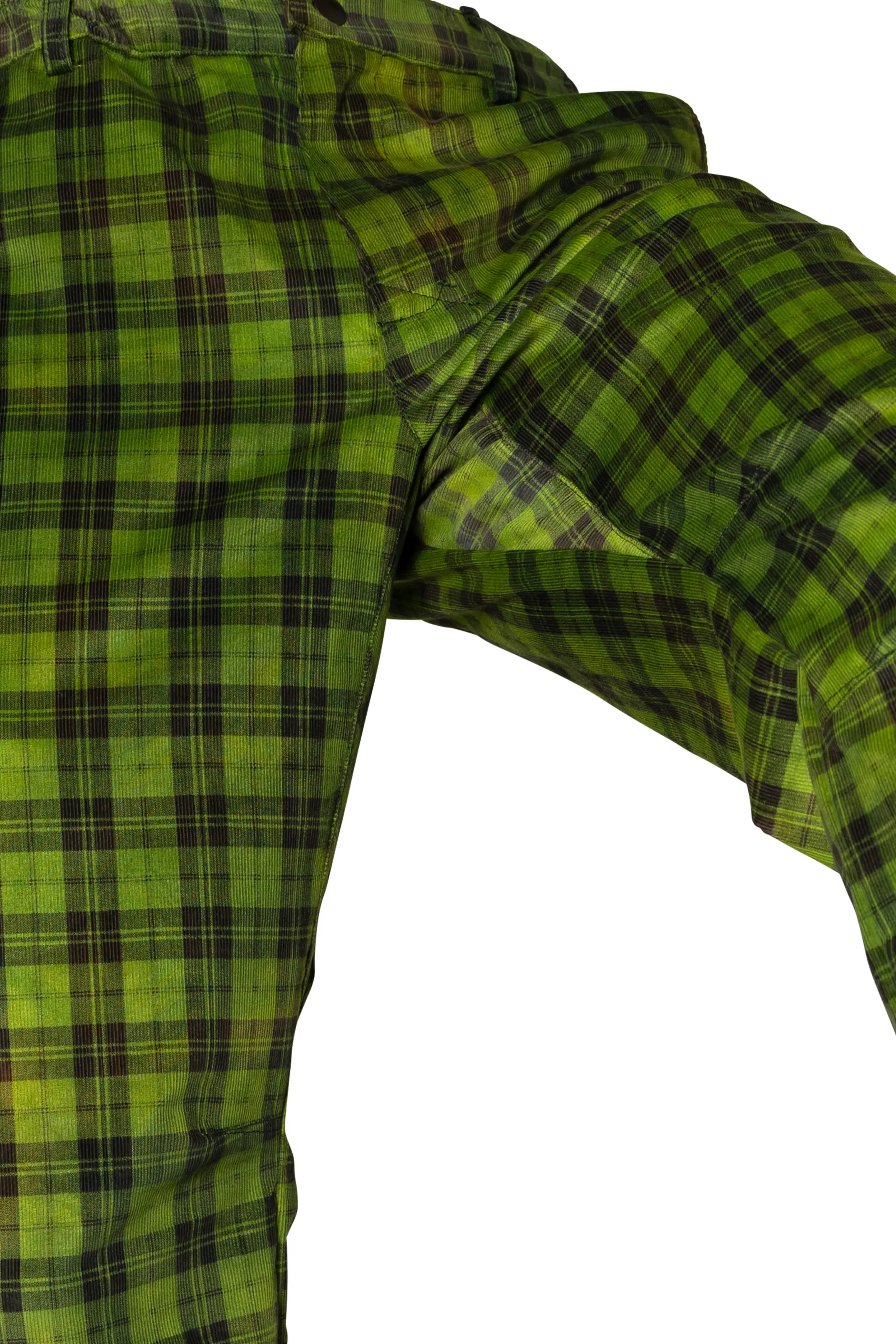 Men's mountain Prince of Wales corduroy trousers - green / black - GRILLO Monvic