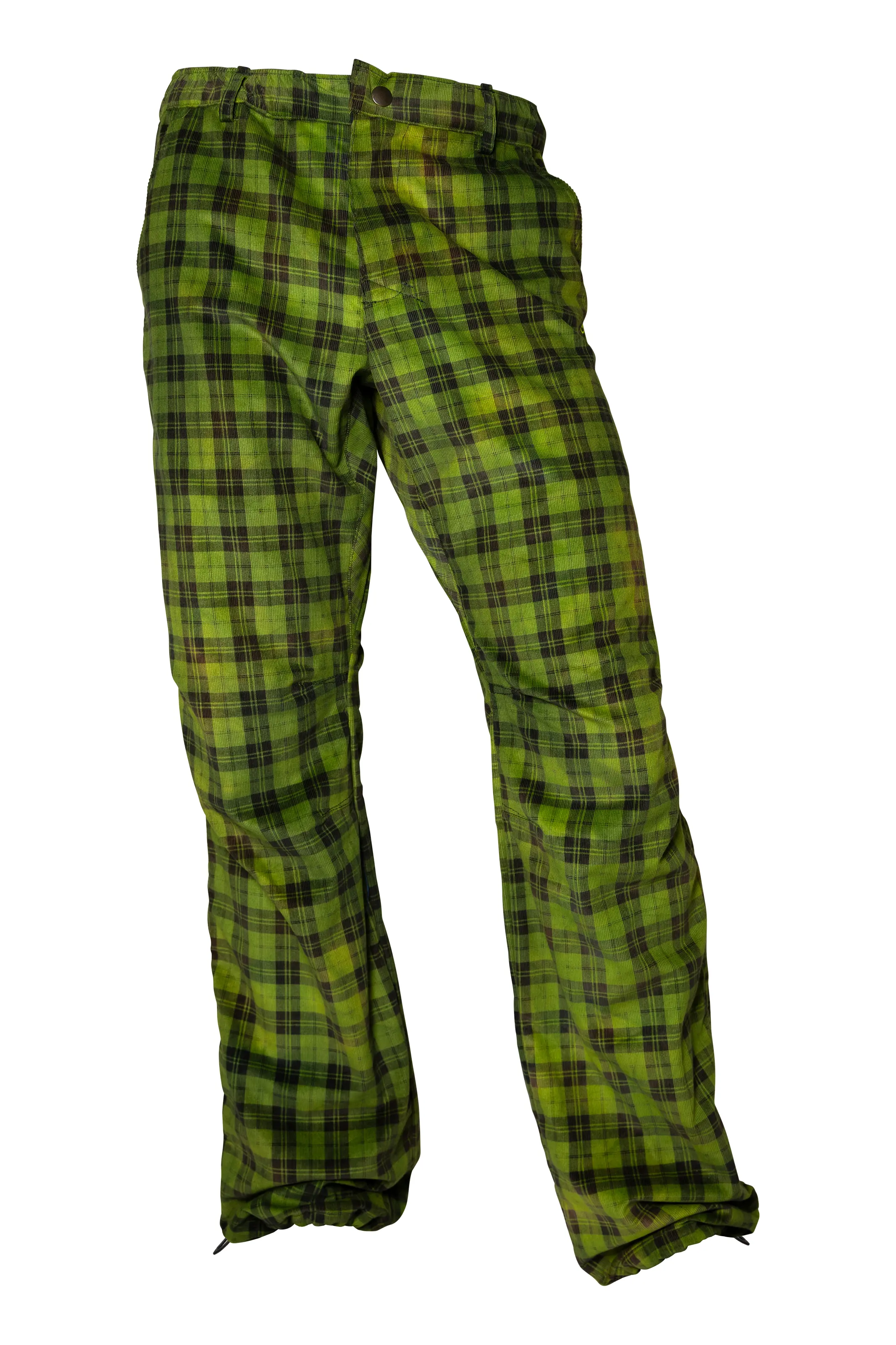 Men's mountain Prince of Wales corduroy trousers - green / black - GRILLO Monvic