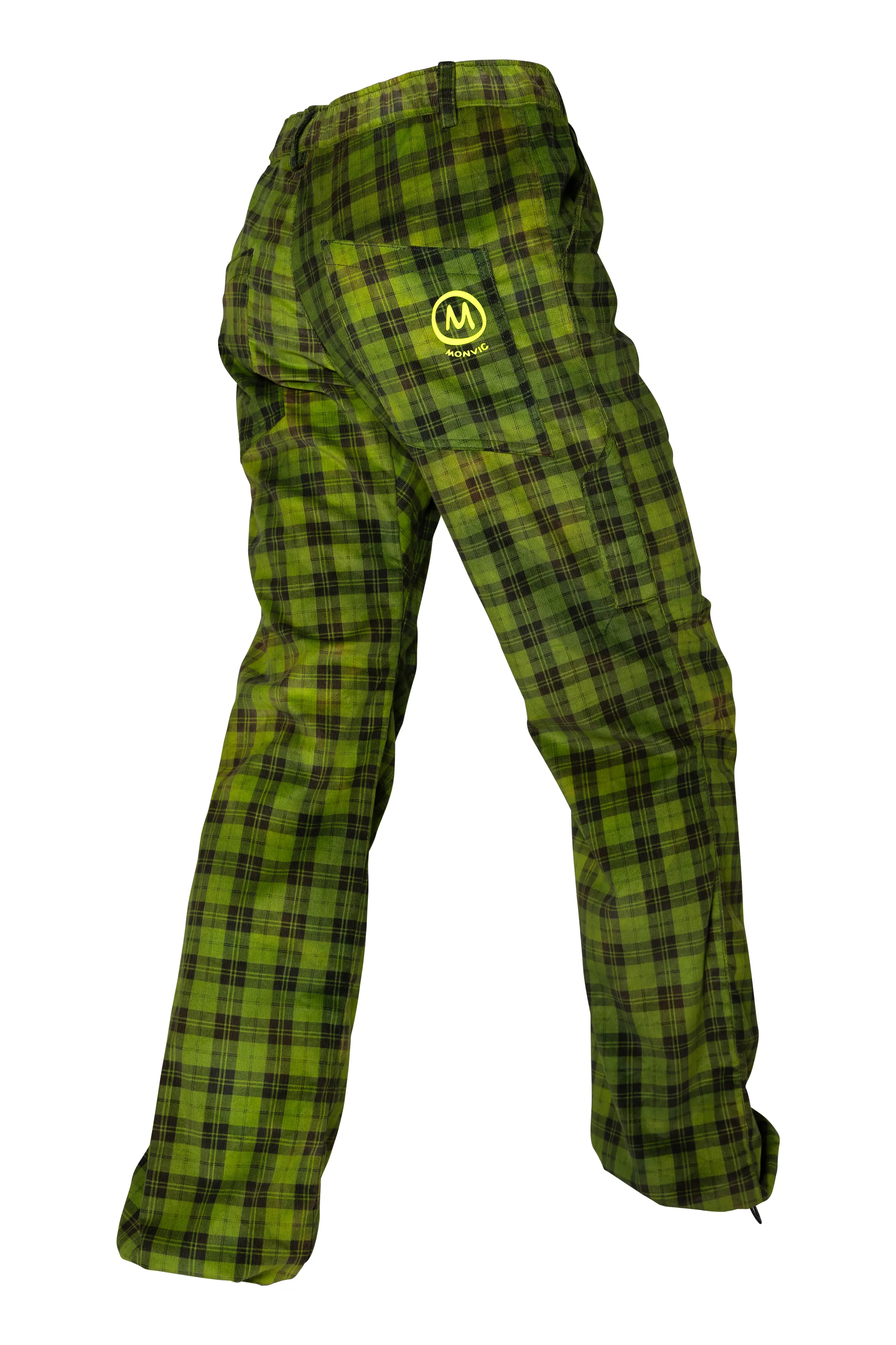 Men's mountain Prince of Wales corduroy trousers - green / black - GRILLO Monvic