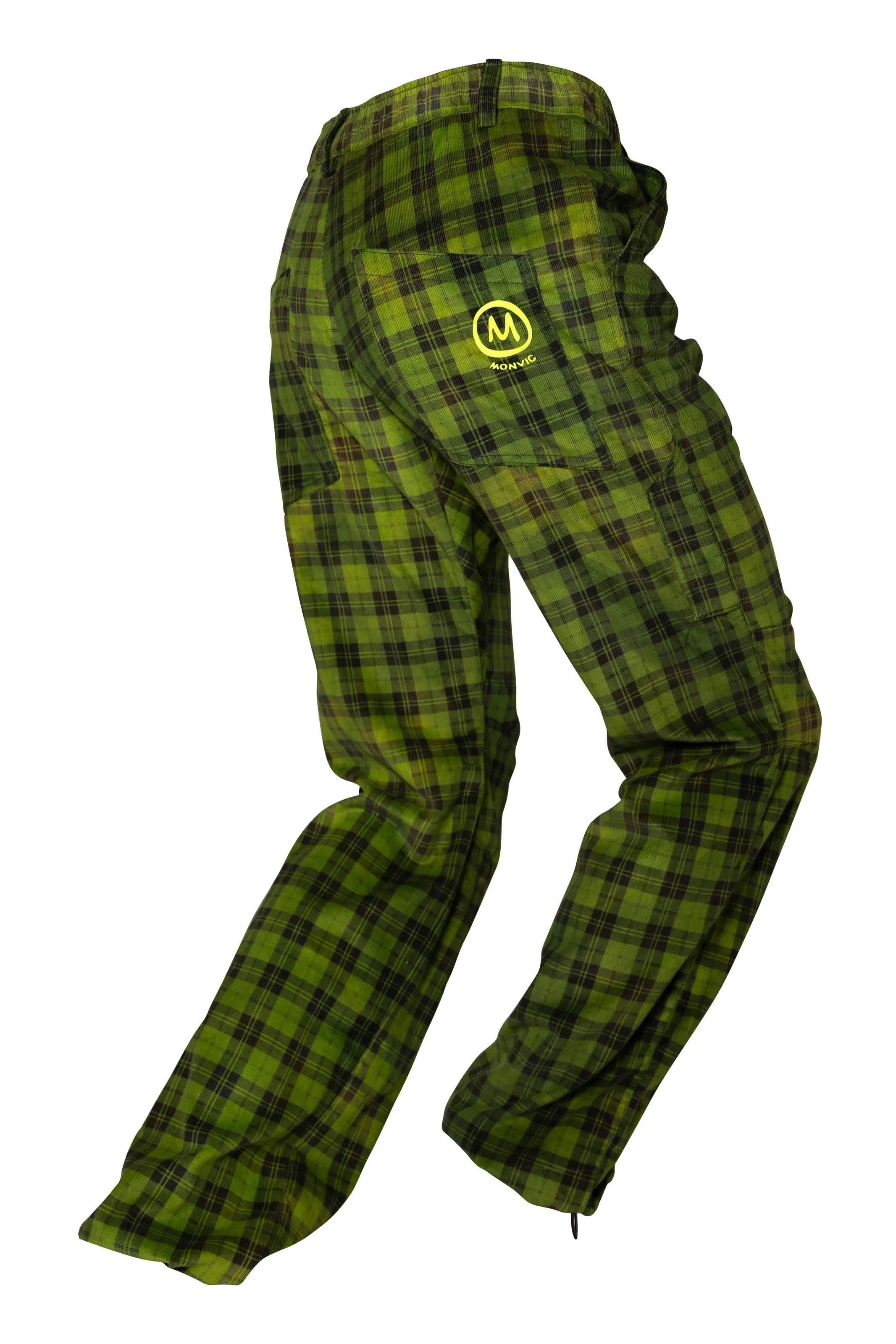 Men's mountain Prince of Wales corduroy trousers - green / black - GRILLO Monvic