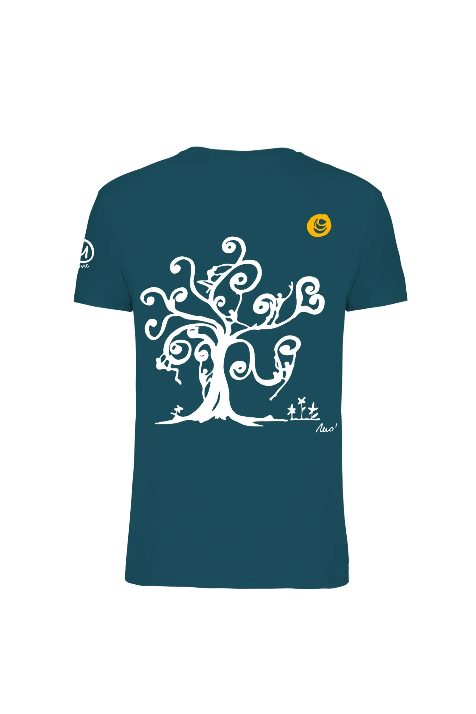 T-shirt arrampicata uomo - cotone organico verde petrolio - "Tree" - HASH MONVIC