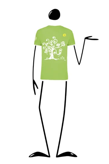 Men's climbing t-shirt - lime green organic cotton - "Tree" - HASH MONVIC