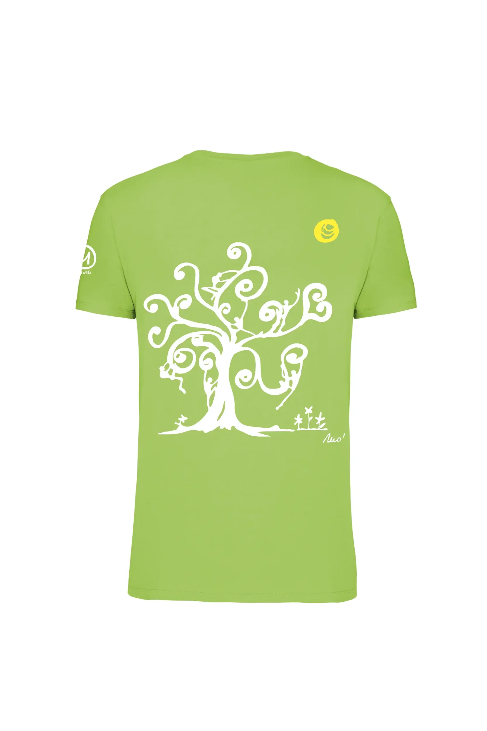 T-shirt arrampicata uomo - cotone organico verde lime - "Tree" - HASH MONVIC
