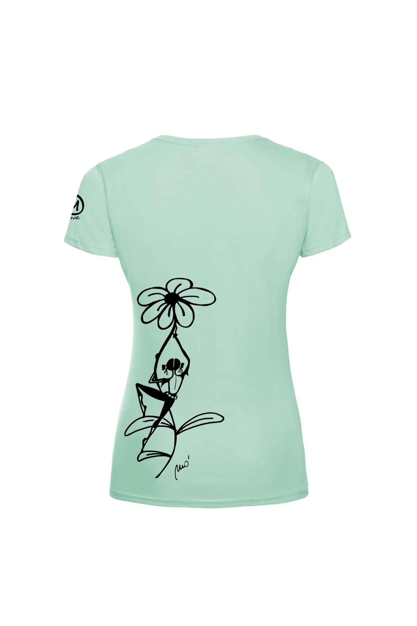 Women's climbing t-shirt - aqua organic cotton - "Carla" SHARON ORGANIC by MONVIC