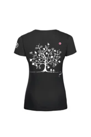Women's climbing t-shirt - black cotton - "Magic Tree" SHARON MONVIC