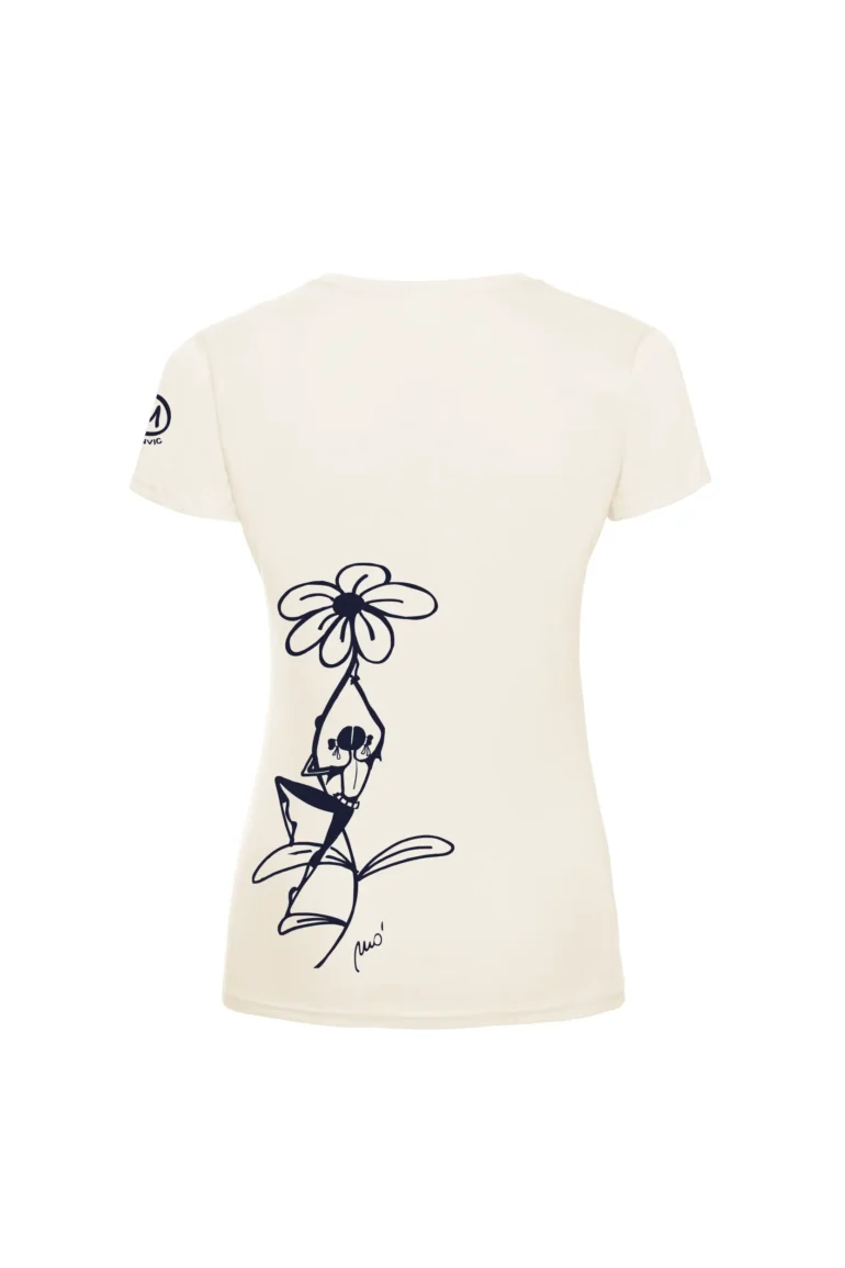 T-shirt arrampicata donna - cotone organico crema - "Carla" SHARON ORGANIC by MONVIC