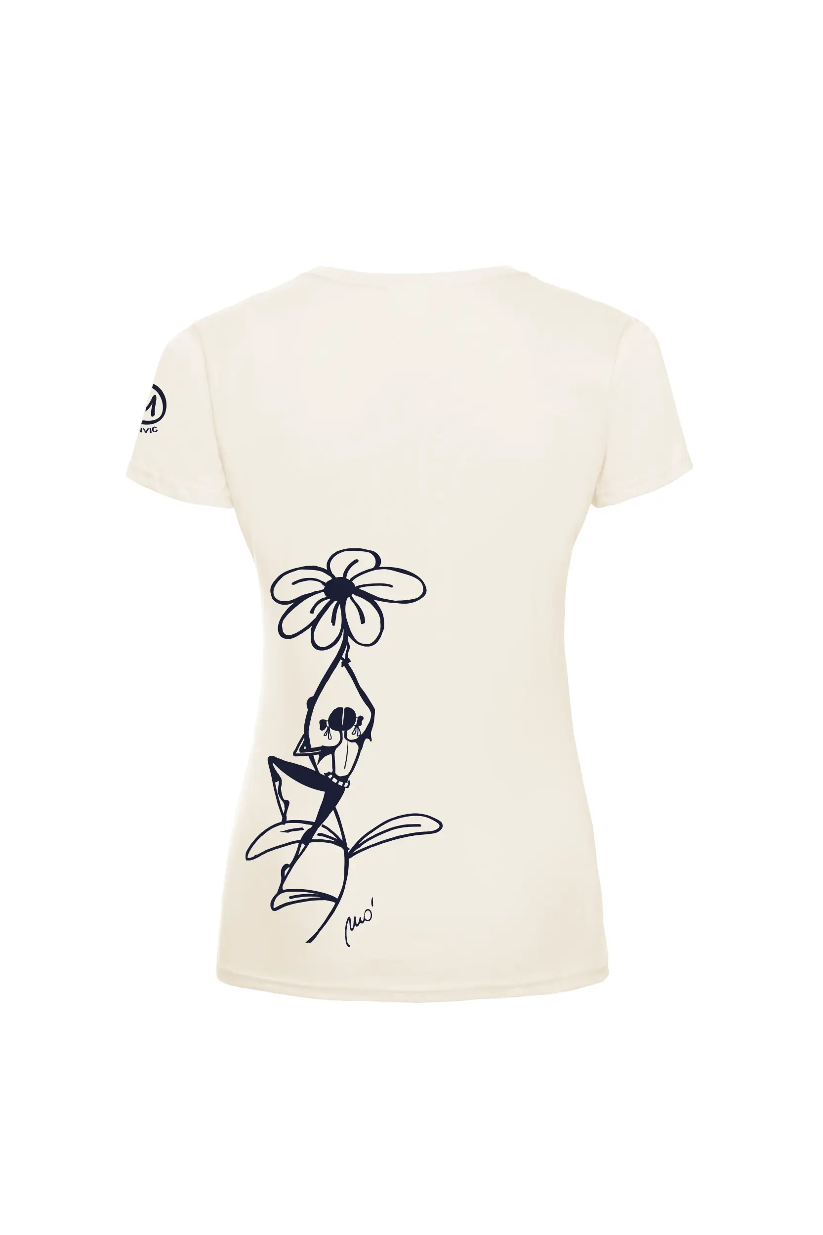 Women's climbing t-shirt - cream organic cotton - "Carla" SHARON ORGANIC by MONVIC